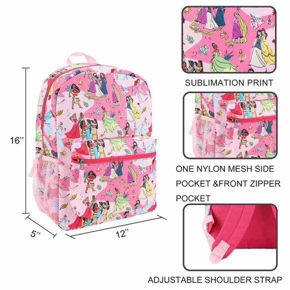 Disney Princess All Over Print Youth Backpack - Picture 7 of 9